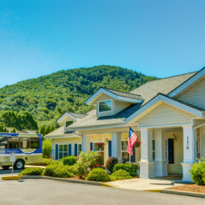 outside front entrance to community