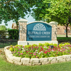 sign outside of the community that says buffalo creek