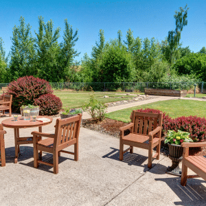 patio with lounging chairs and tables