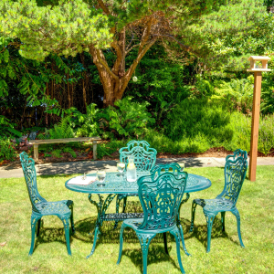 outdoor seating with table and chairs