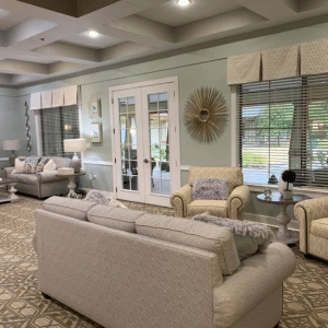 lounging area with couches and chairs