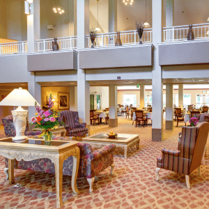 lounging room with couches and tables