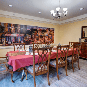 dining table with chairs around