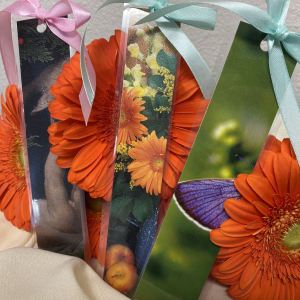 flowers and bookmarks with flowers