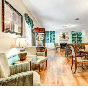lounging area with tables and chairs
