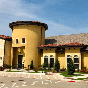 front entrance to community building