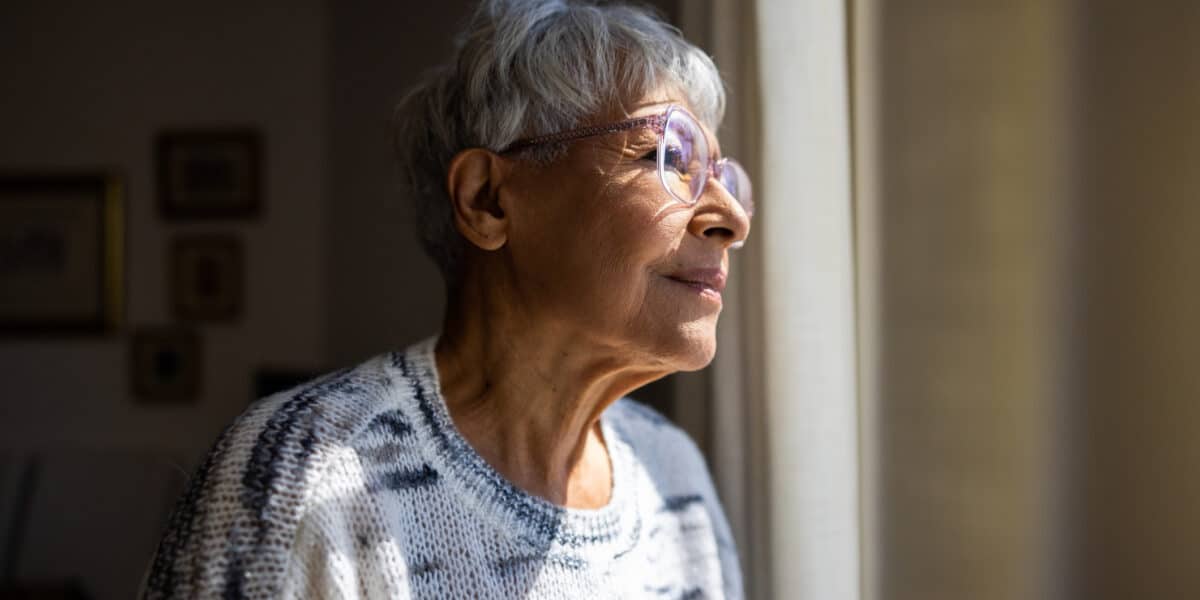 A beautiful multiracial senior woman.