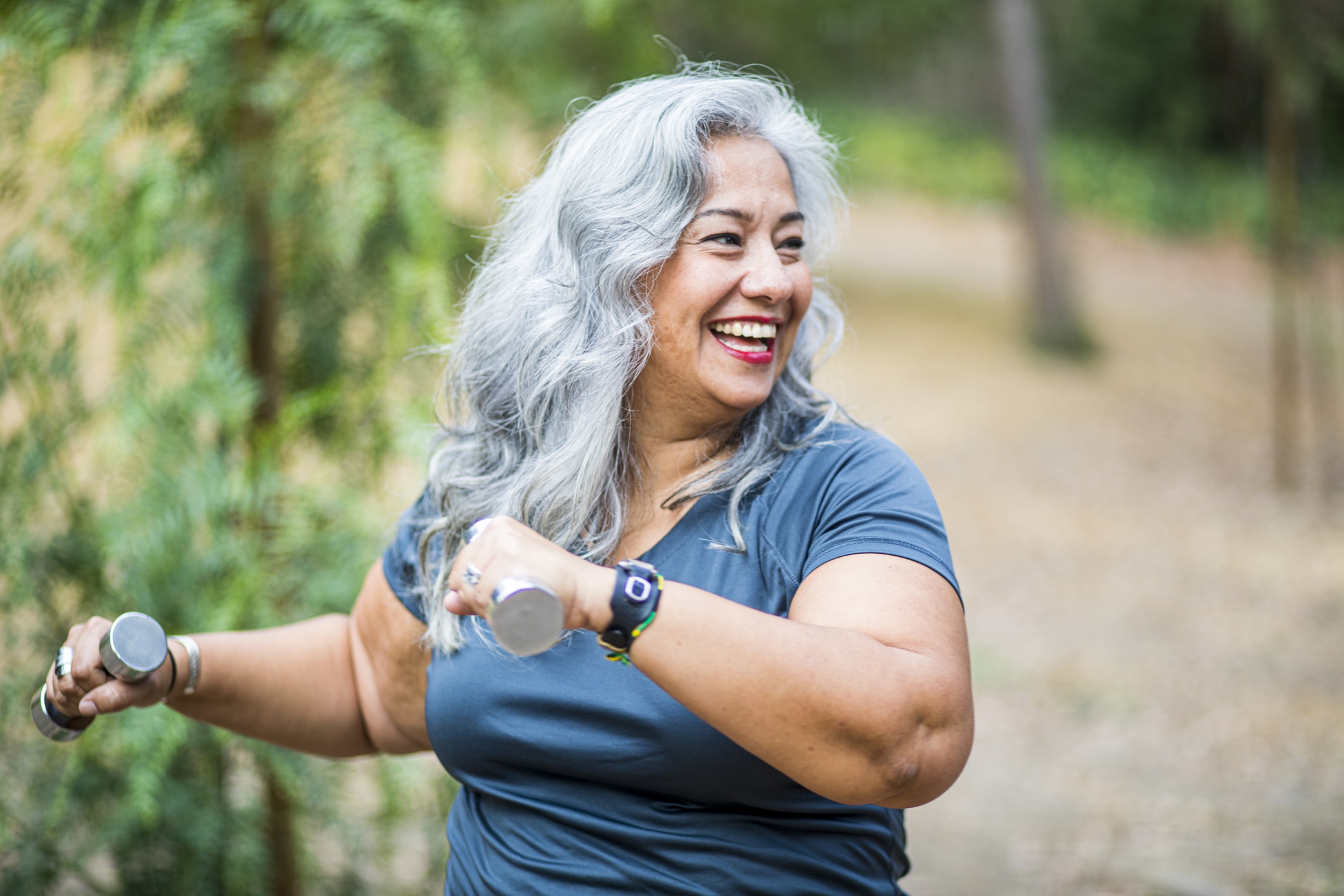 A Mature Woman Working Out