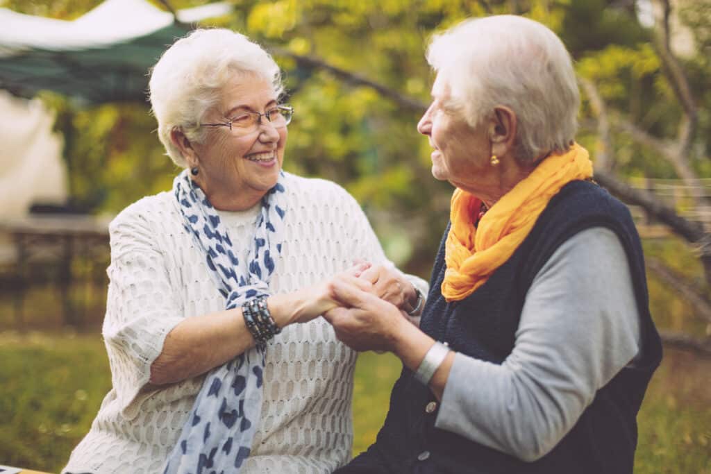 Happy senior women